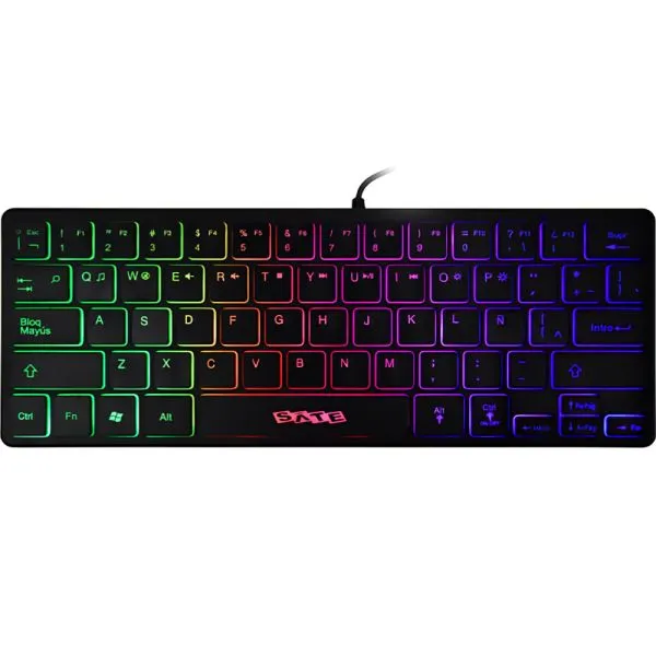 Teclado Satellite Ak-872 Multimedia Español Negro