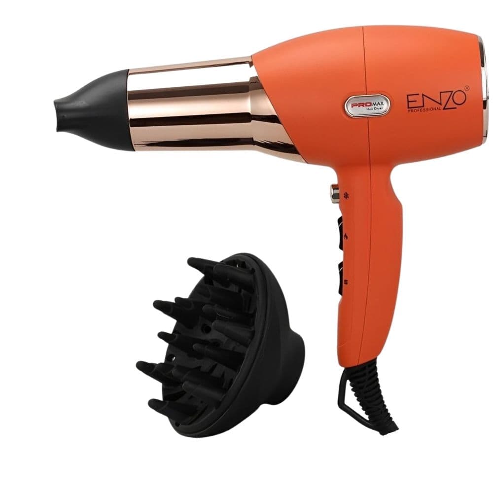 Secador de Cabelo Enzo Pro Max En-6019 1845W 220V Laranja