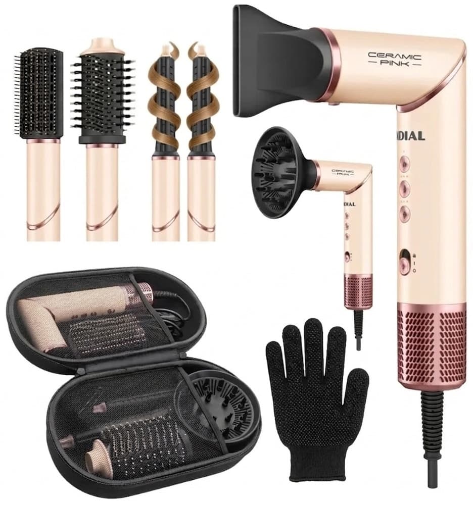 Secador de Cabelo Mondial Multifuncional 5 Em 1 1500W 220V/60Hz Ceramic Pink