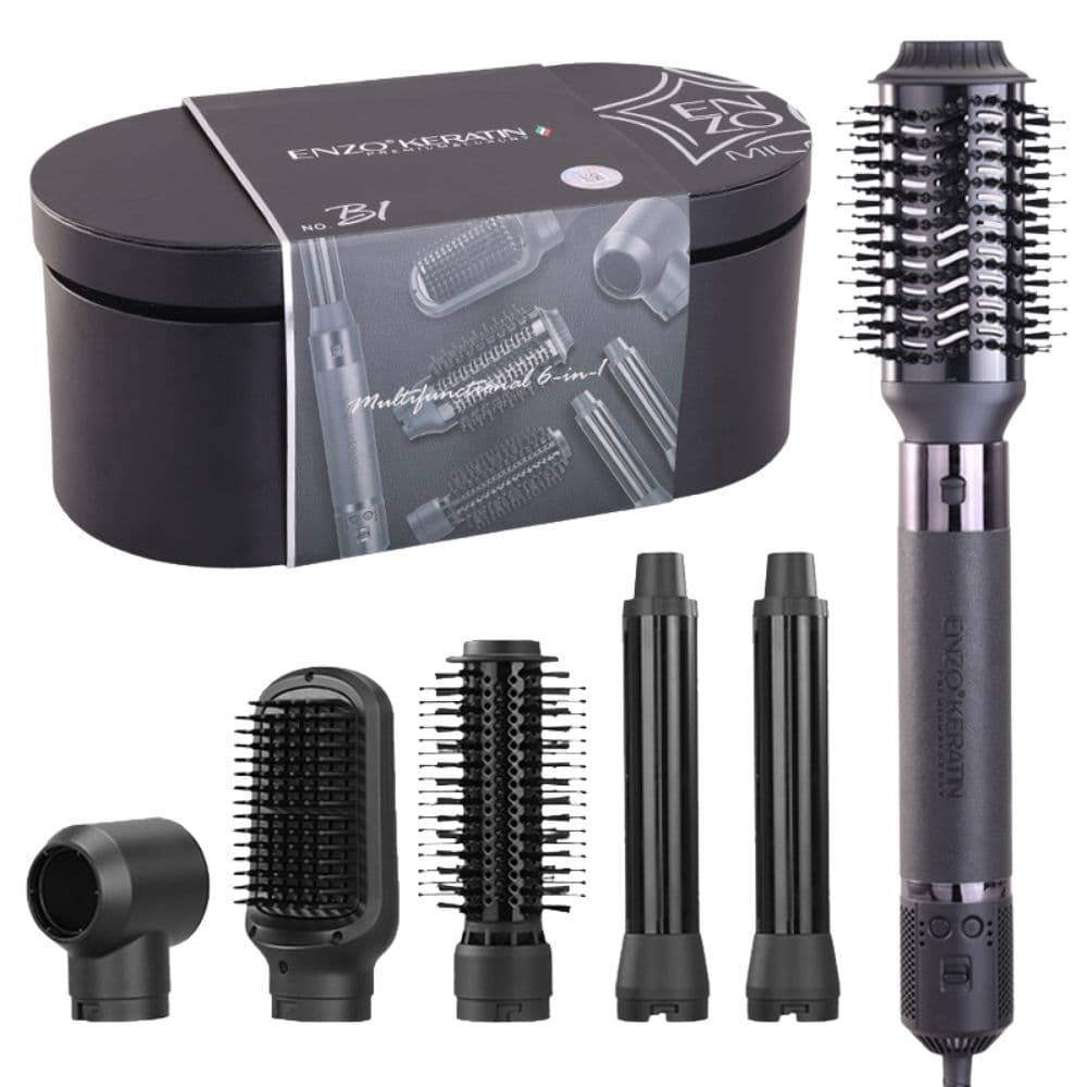 Secador Multiestilizador Enzo Keratin 6 Em 1 1500W 220V - Preto