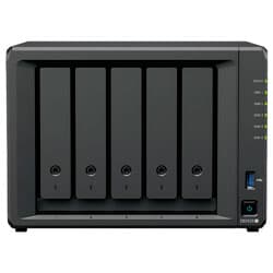 Servidor Nas Storage Synology DiskStation DS1525+ AMD Ryzen V1500B de 2.2GHz / 8GB de RAM / 5 Baias / USB 3.2 / USB-C / LAN - Preto