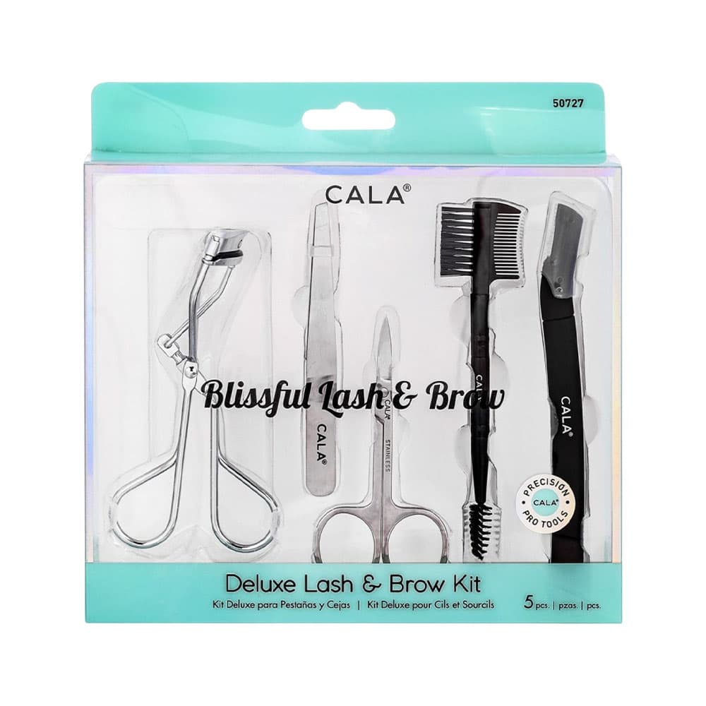 Kit de Pincéis para Cílios e Sobrancelhas Cala Deluxe 5 Peças