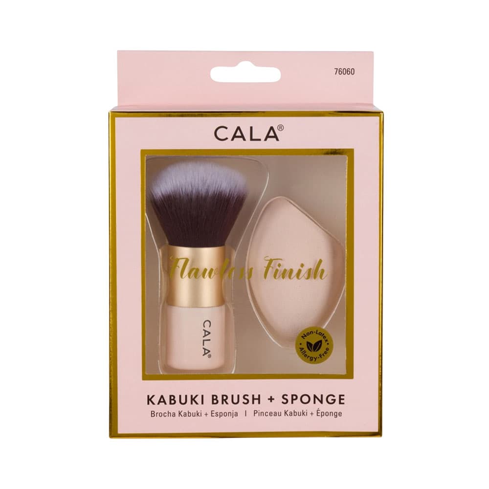 Kit Pincel e Esponja Cala Rosa 2 Peças