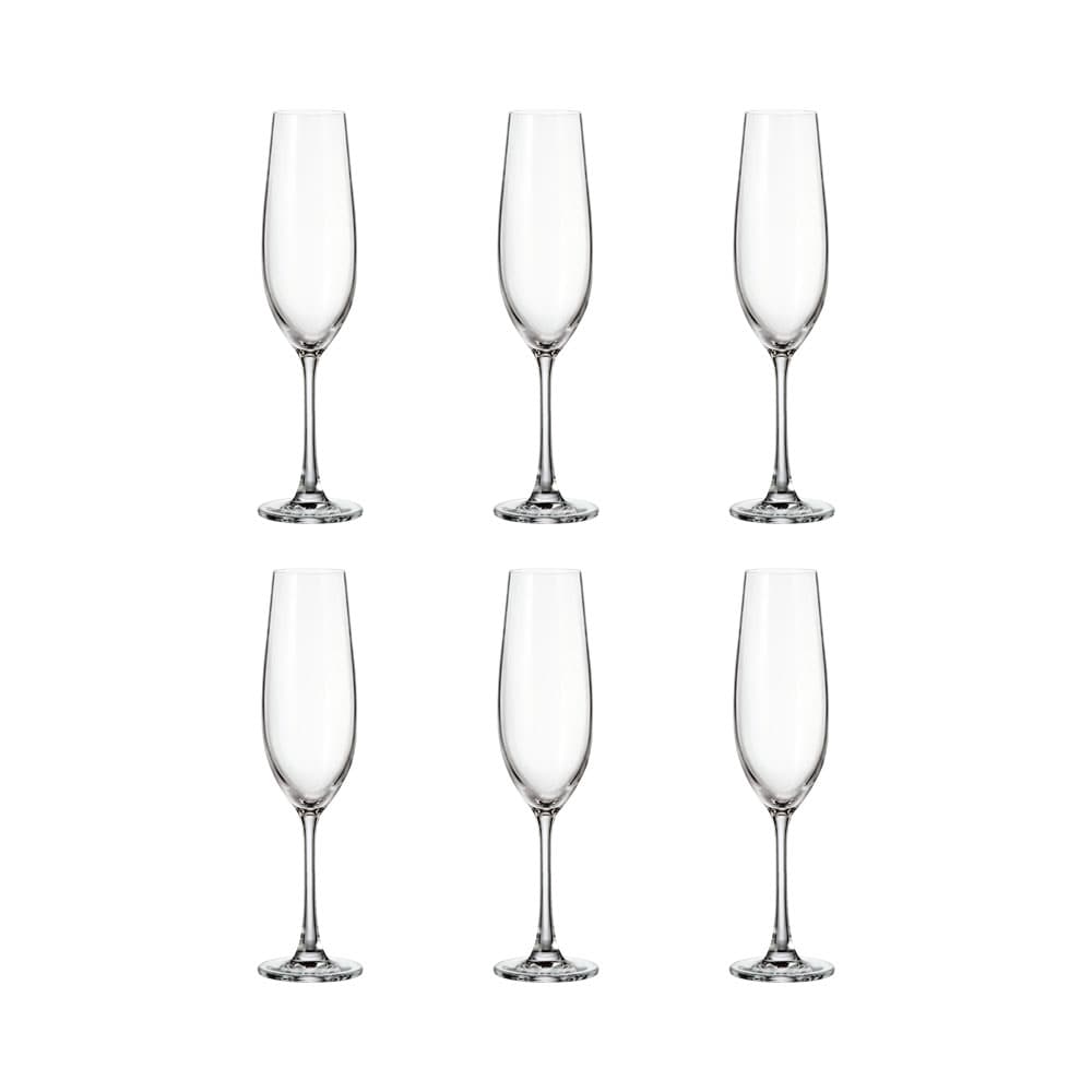 Conjunto de Copos para Champanhe Bohemia Sarah 260ml 6 Peças