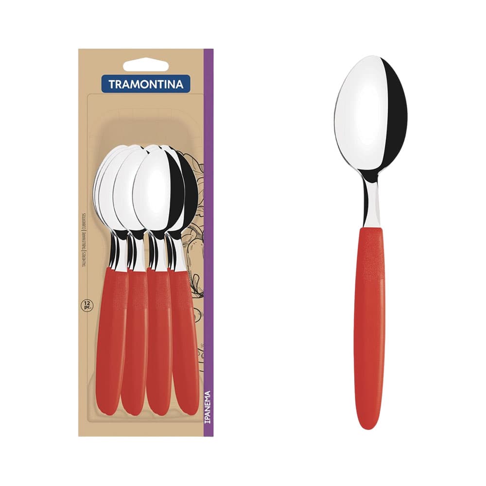 Conjunto de Colheres Tramontina Ipanema 12 Peças Vermelho