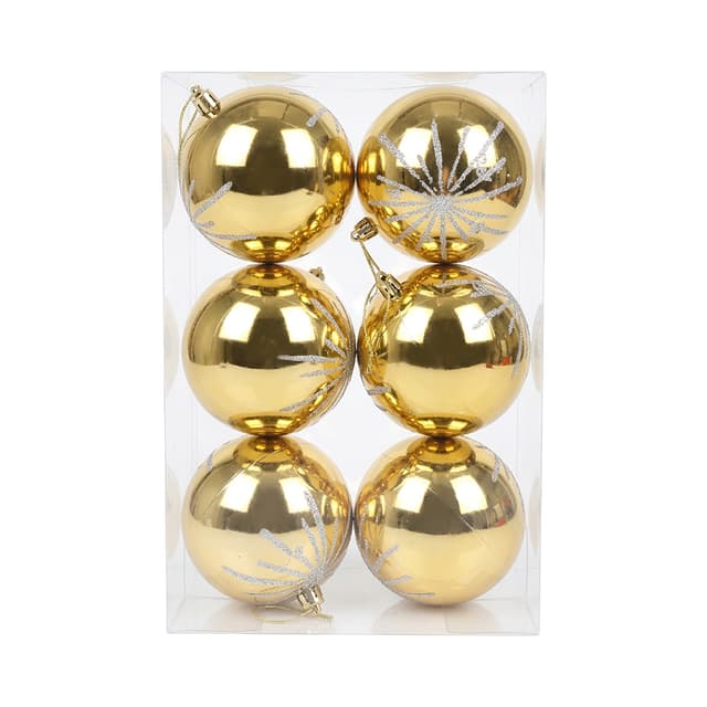 Conjunto de Bolas Natalinas Maranelo Nb2419-5212 Christmas 10CM 6 Peças