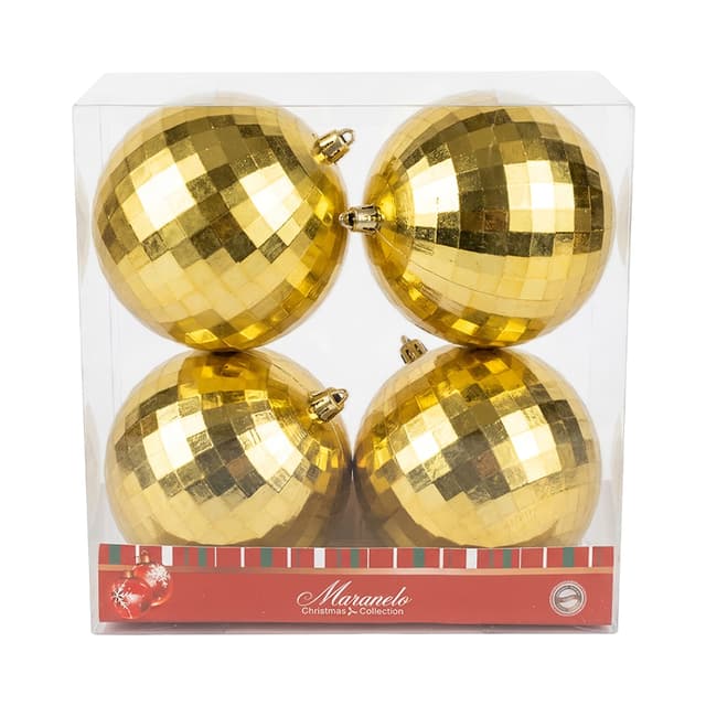 SET DE ESFERAS NAVIDEÑAS MARANELO CHRISTMAS NB2430-754 11CM 4 PIEZAS