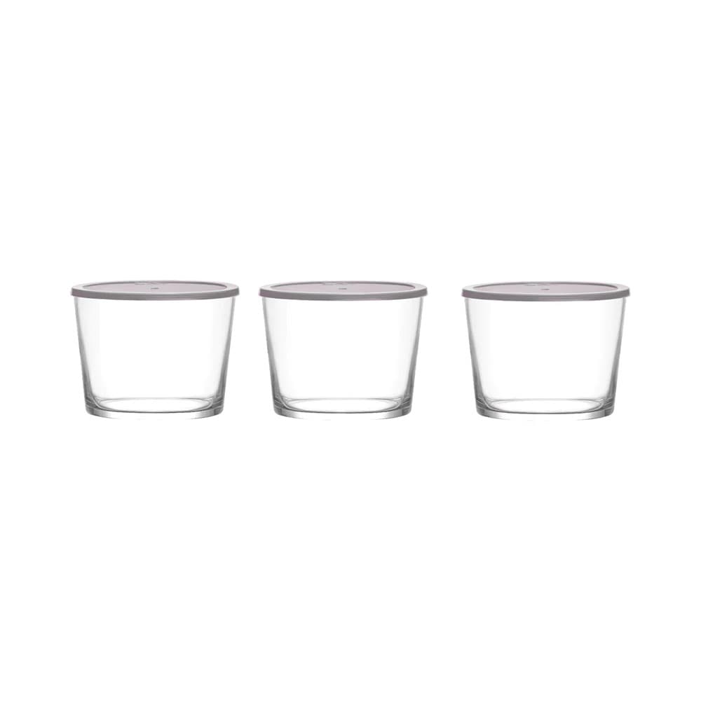 Conjunto de Potes Bodega Bdg384 240ml Cinza 3 Peças