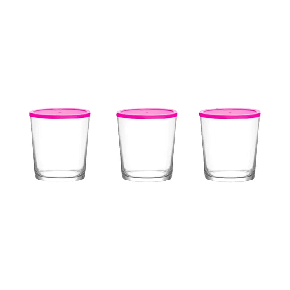 Conjunto de Potes Bodega Bdg386 345ml Rosa 3 Peças