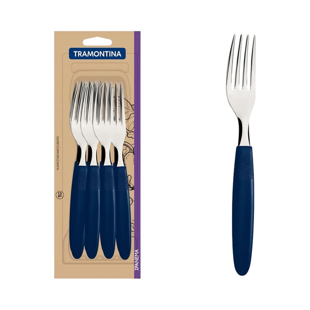 Conjunto de Garfos Tramontina Ipanema Azul 12 Peças