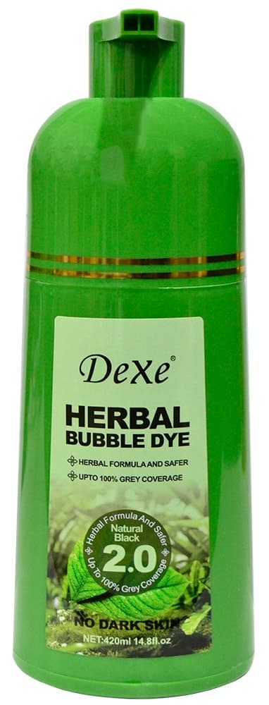 Shampoo Colorante Dexe Herbal Bubble Dye 2.0 Preto Natural - 420mL
