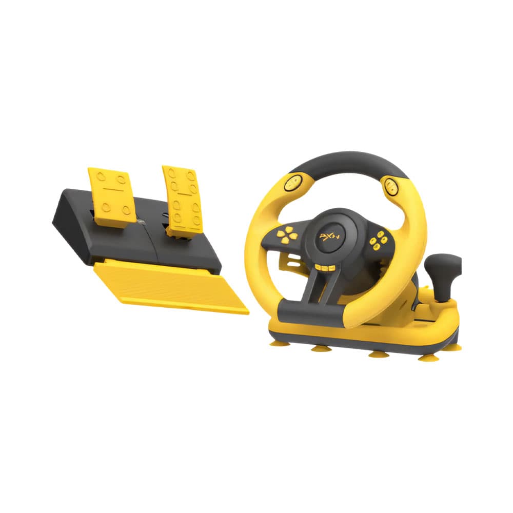 Volante Simulador Pxn V3 Pro com Pedal Amarelo Preto