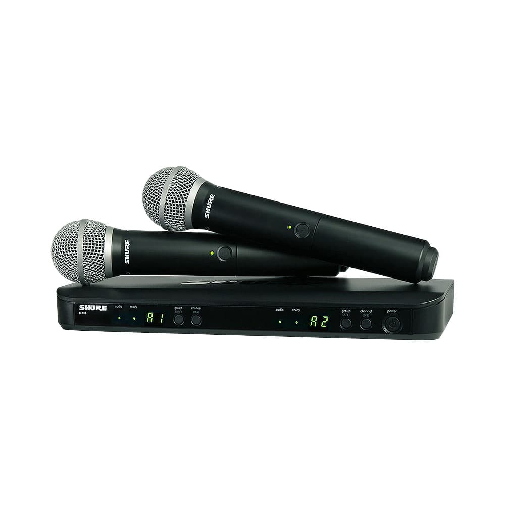 Sistema Combinado de Microfone Sem Fio Shure BLX288/PG58-J10 Preto