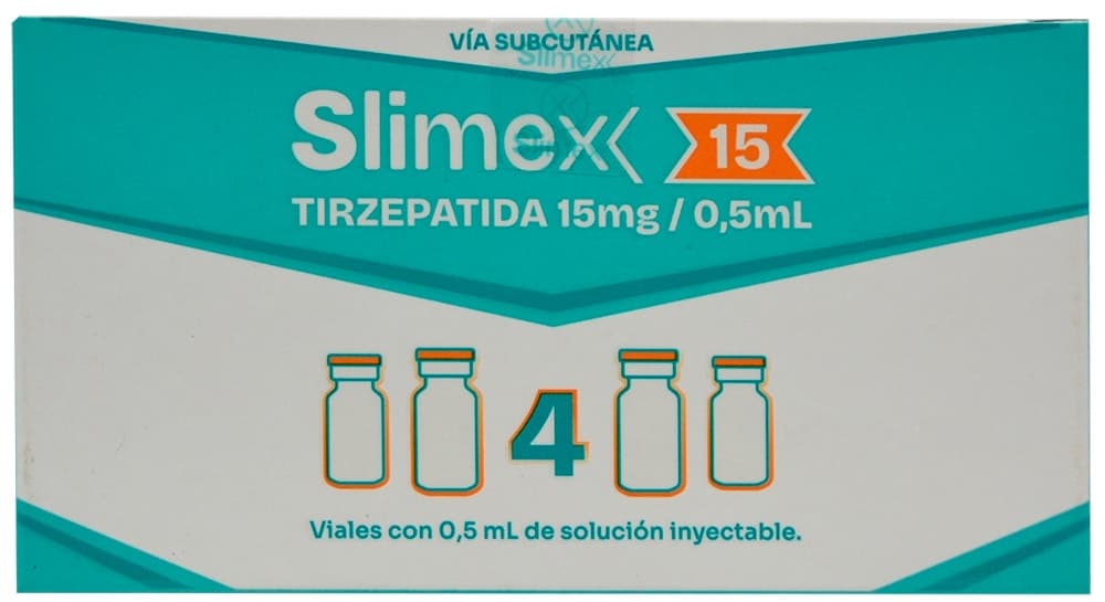 Slimex Tirzepatida 15 mg/0,5mL (4 Frascos com Solução Injetável)