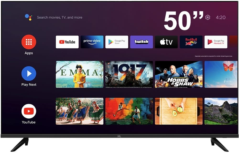Smart TV Mtek 50" MK50FSAU LED 4K Ultra HD WiFi Bluetooth Android