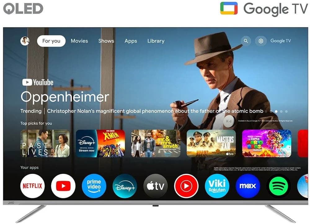Smart TV QLED Jvc 65" Lt-65Km748 4K UHD Bluetooth/WiFi/Google TV