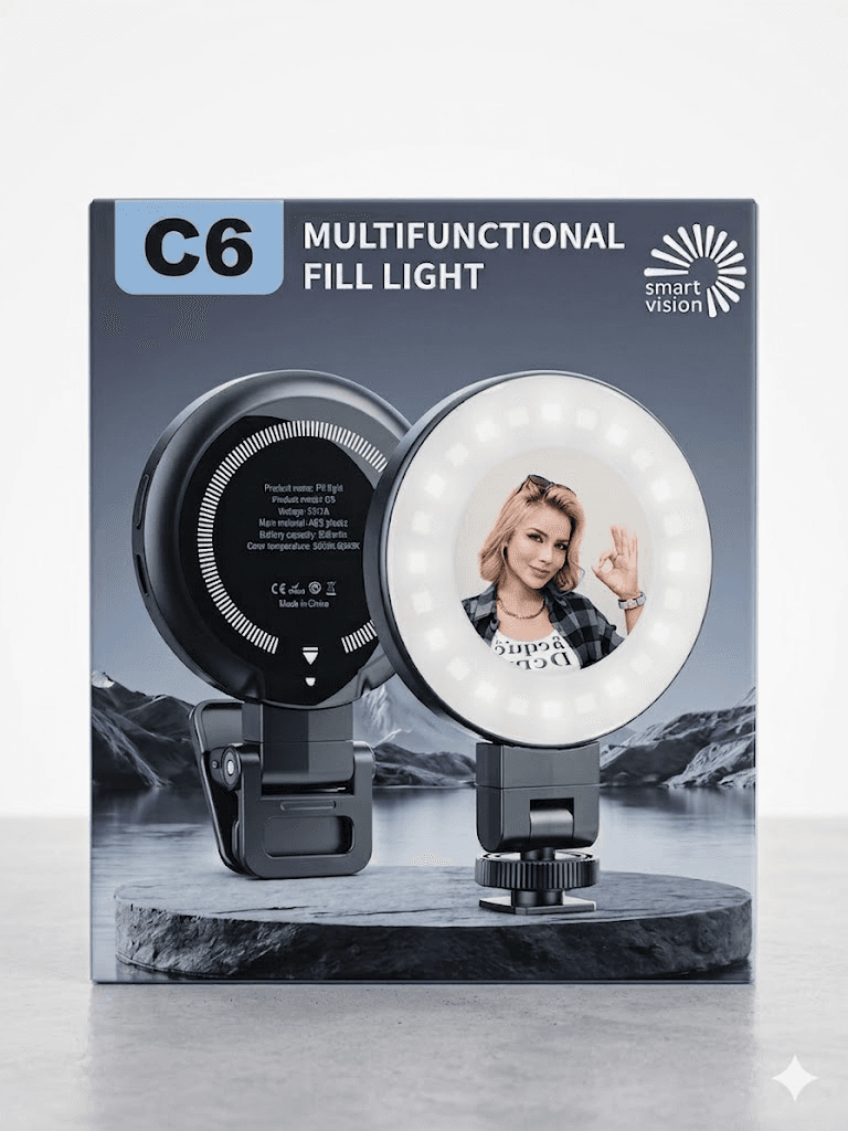 Ring Light Smart Vision Aro LED C6 600mAh Fill Light