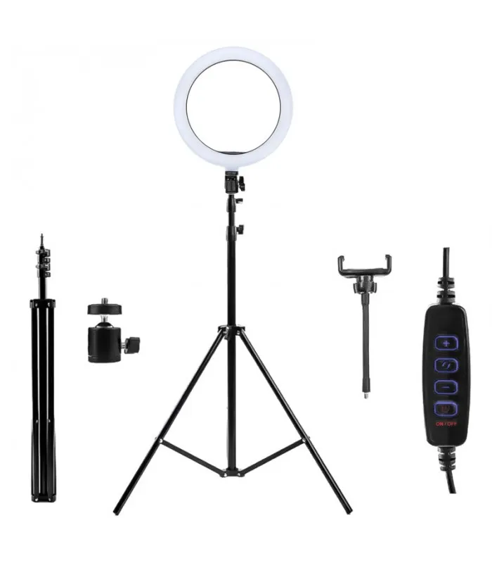Iluminador Smart Vision Aro LED Xd-30 26CM Kit 24W Preto