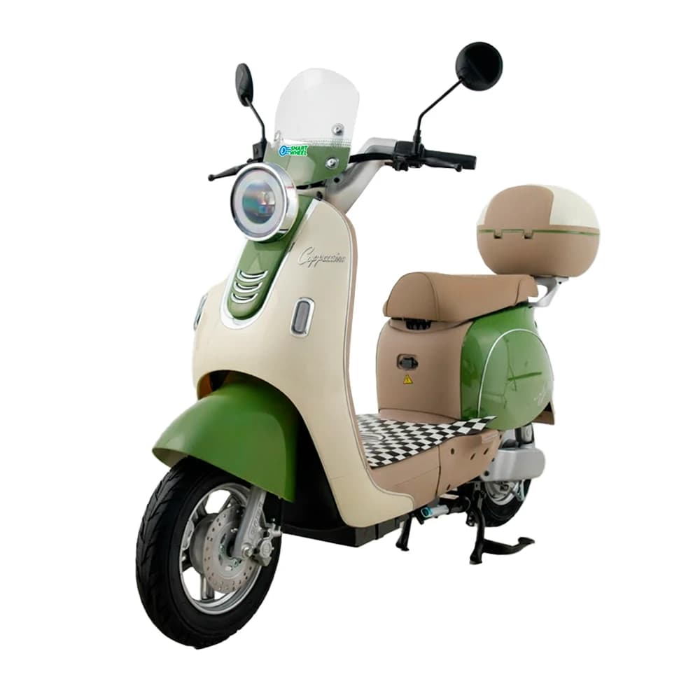 Scooter Elétrica Retrô Smart Wheel Moto Cappuccino Bottle Green 1000W
