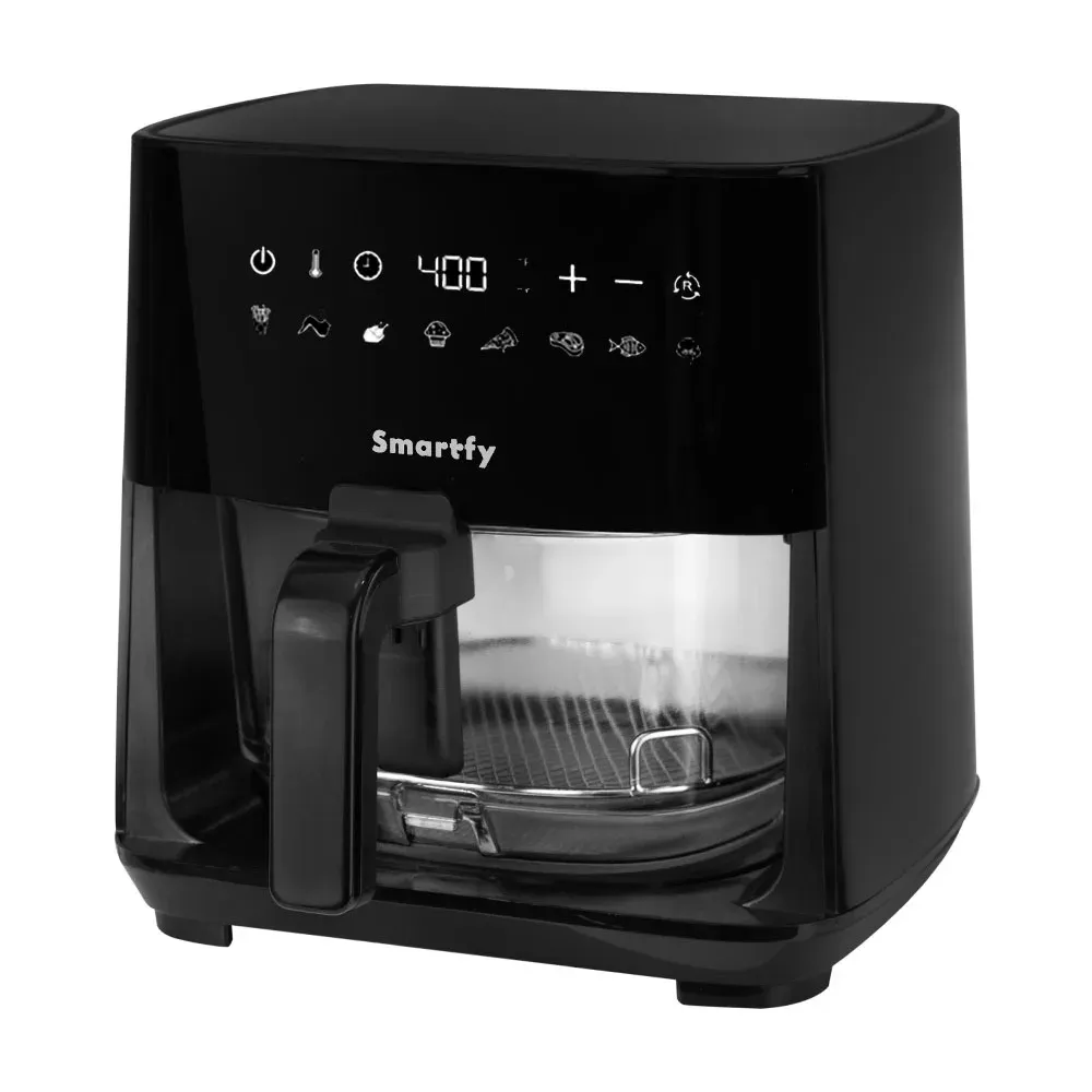 Fritadeira Elétrica Smartfy AF04B Digital 4.5L 1350W com Vidro 220V/50HZ Preto