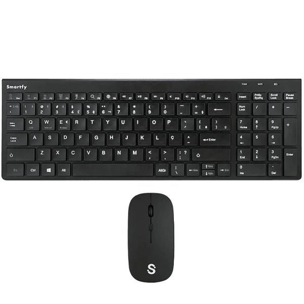 Smartfy Teclado + Mouse Wireless TW01B Port Black