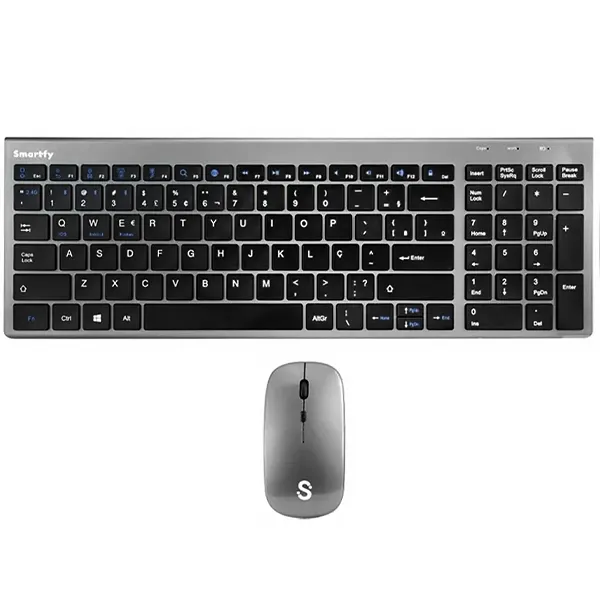 Smartfy Teclado + Mouse Wireless TW01B Port Space Grey