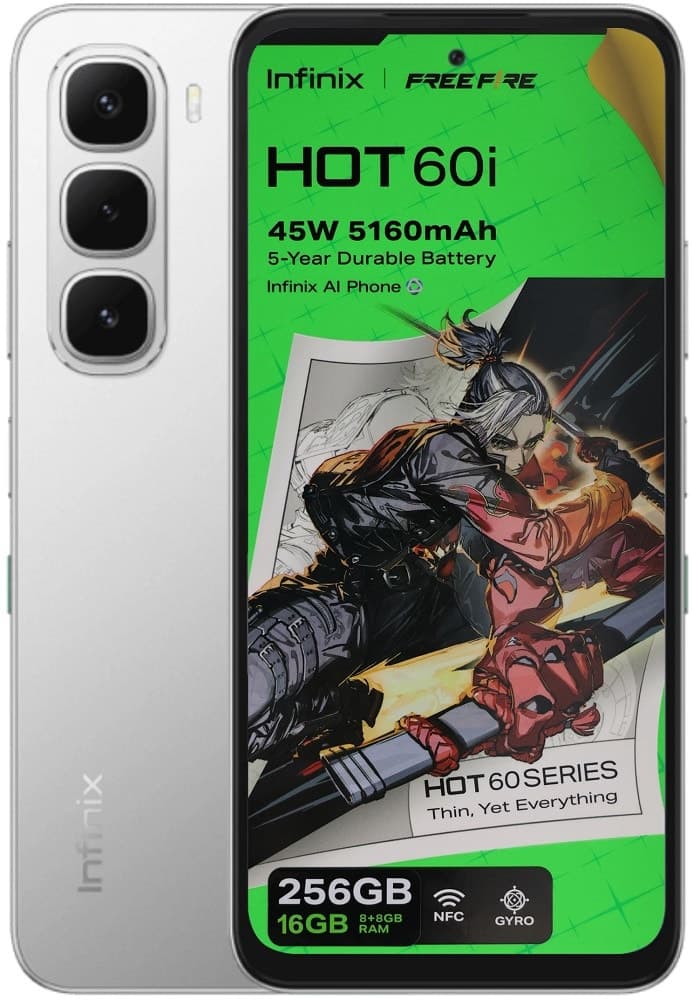 Celular Infinix Hot 60I LTE Dual Sim 6.70" 8GB Expansível/256GB Prateado
