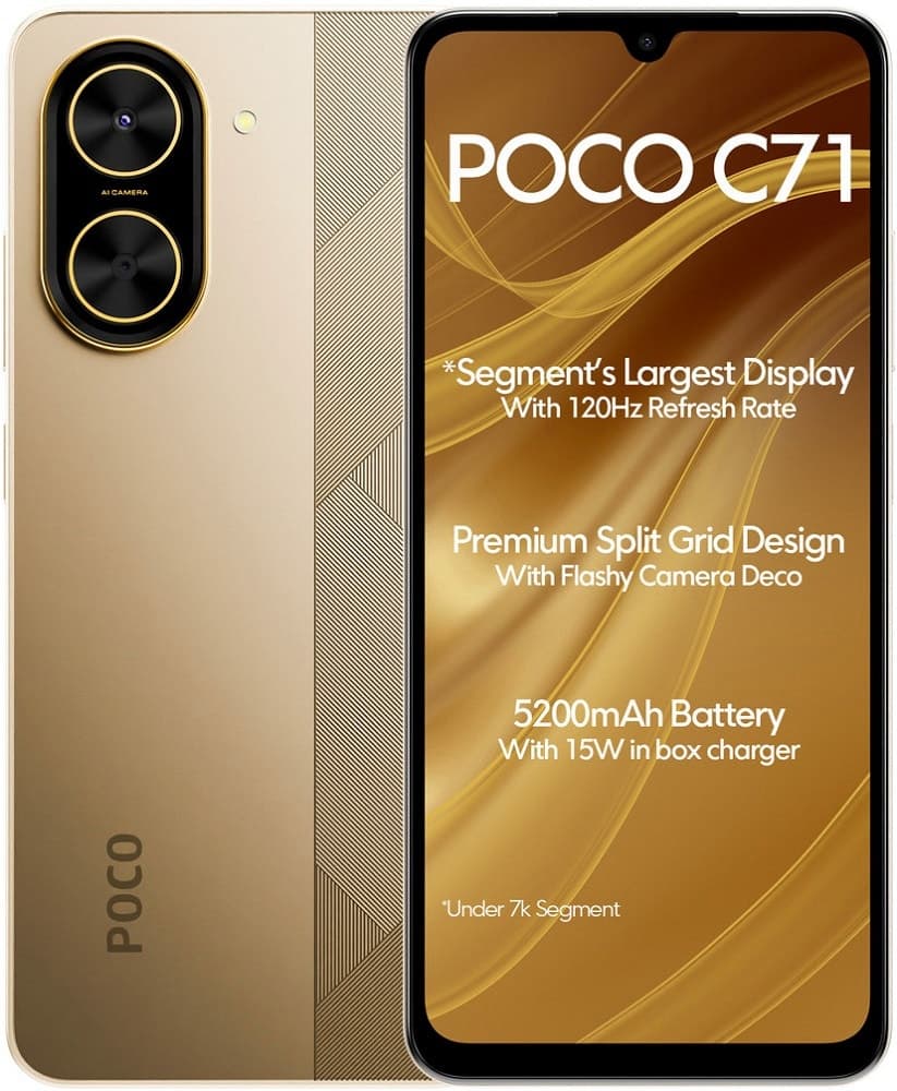 Celular Xiaomi Poco C71 LTE Dual Sim 6.88" 3GB/64GB Dourado