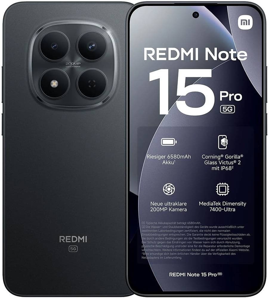 Celular Xiaomi Redmi Note 15 Pro 5G Dual Sim 6.83" 8GB/256GB Preto