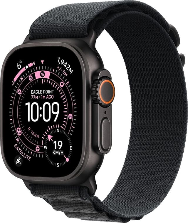 Smartwatch Apple Watch Ultra 3 GPS+Cellular 49MM Caixa Titânio Preto Pulseira Black Alpine Loop