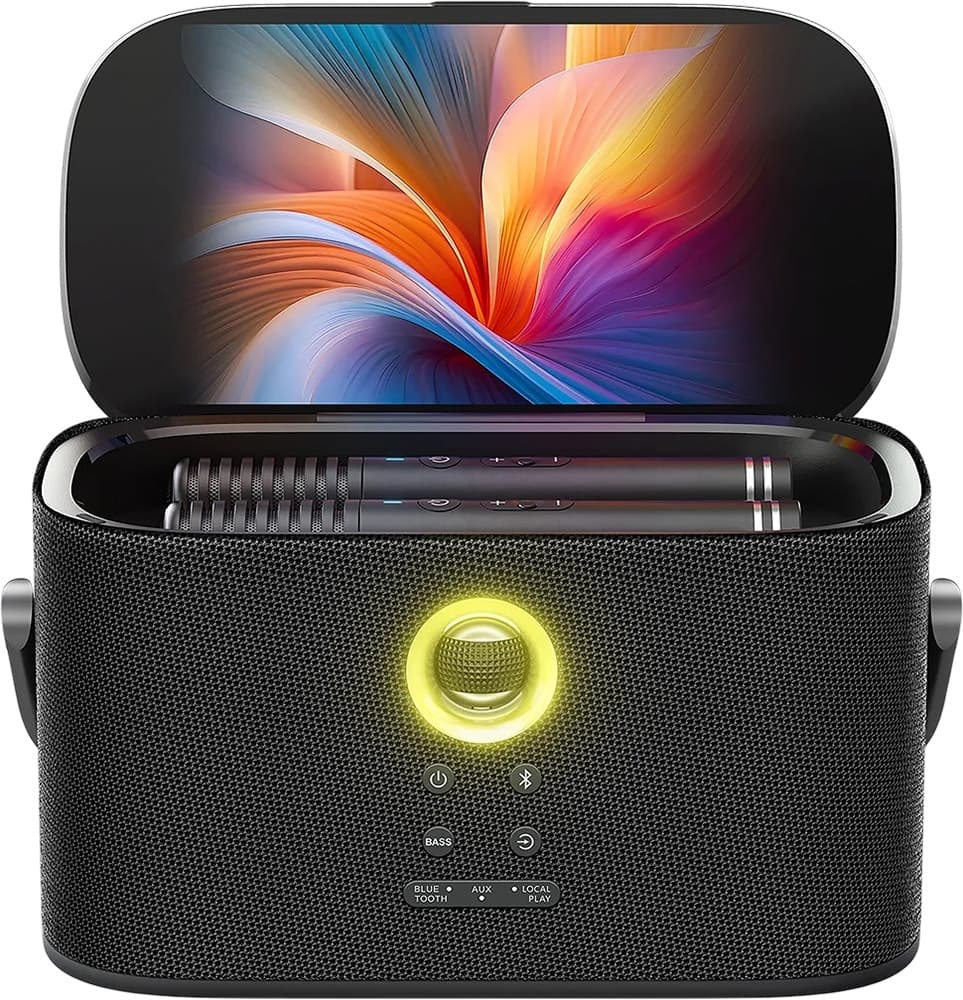 Speaker de Karaokê Joog Shell S2 140W Tela 8" 2X Microfones Sem Fio