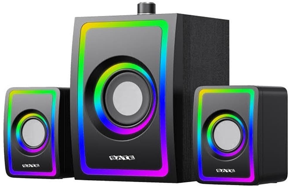 Caixa de Som Satellite As-92010B USB Bluetooth RGB - Preto