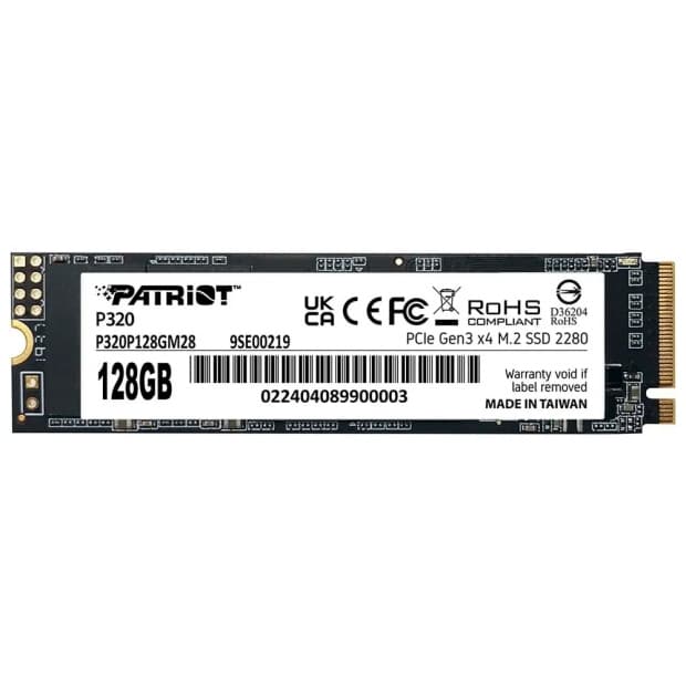 SSD M.2 128GB Patriot P320 2280 NVMe PCIe Gen3 X4