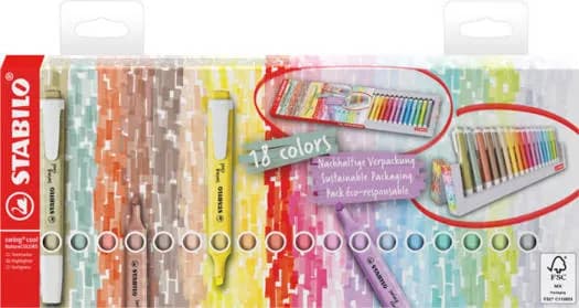 Estojo com 18 Cores Stabilo Cool Nature