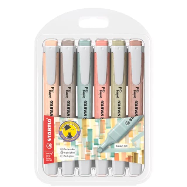 Marcadores Stabilo 275/6-09 Nature Colors Estojo 6 Cores