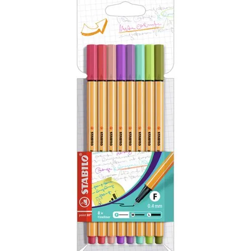 Marcador Stabilo 88/8-04 0.4Mm com 8 Unidades