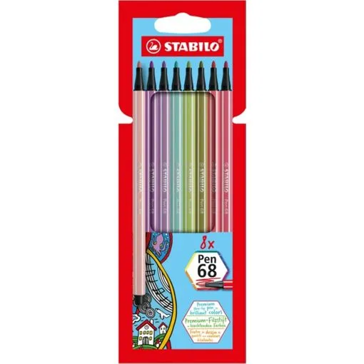 Marcador Stabilo Pen 68 com 8 Unidades
