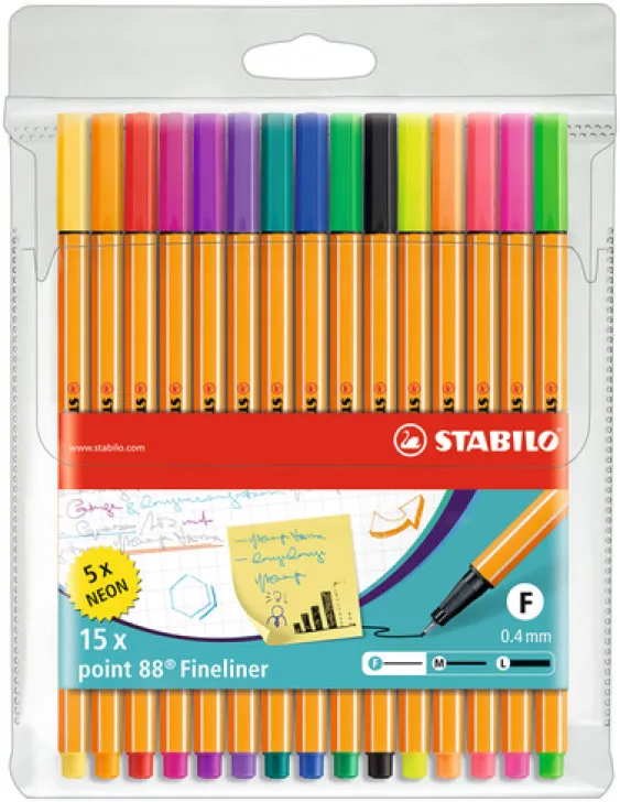 Marcador Stabilo Set Neon 8815-1 15 Peças