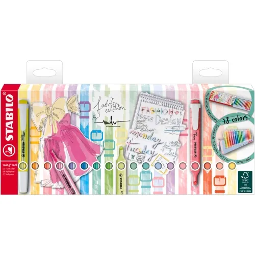 Conjunto de Marcadores Stabilo Swing 18 Peças