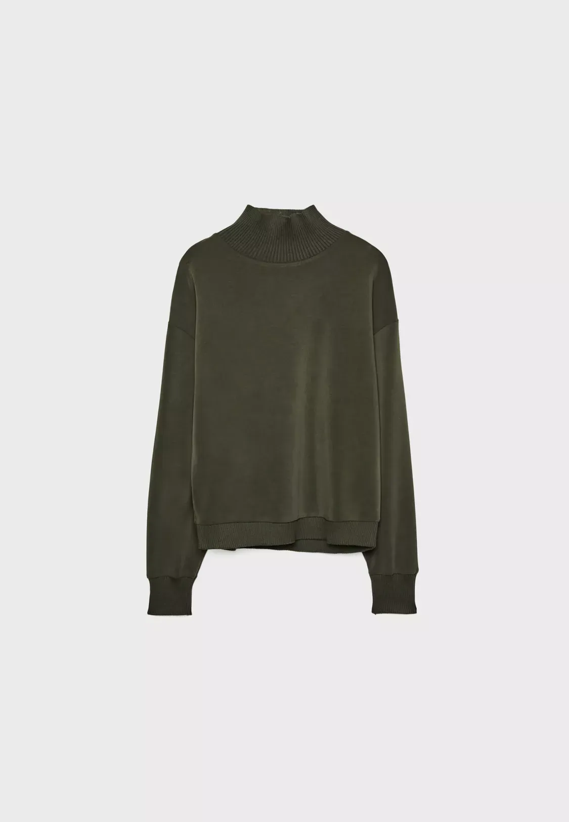 Blusa Manga Larga Feminina Stradivarius Verde Xs