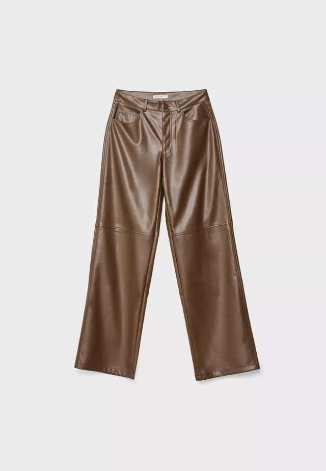Calça de Couro Feminina Stradivarius 1489 057 400 Tam. 34