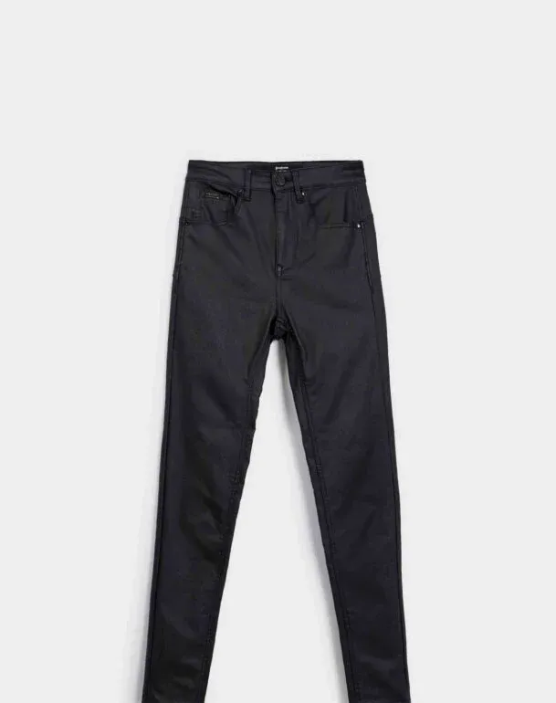 Calça de Couro Stradivarius Cinza (32)