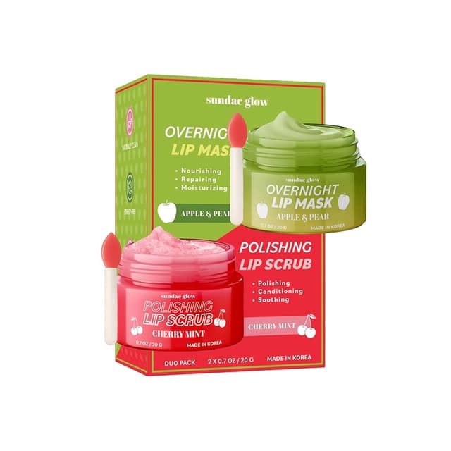 Sundae Glow Duo Set Esfoliante e Máscara Labial Maçã Pera/Menta Cereja