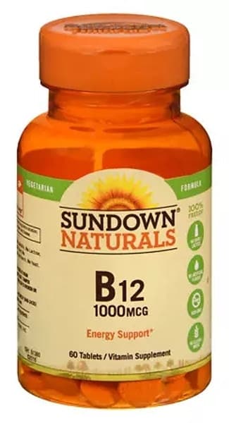 Vitamina B12 Sundown Naturals 1000 Mcg 60 Cápsulas