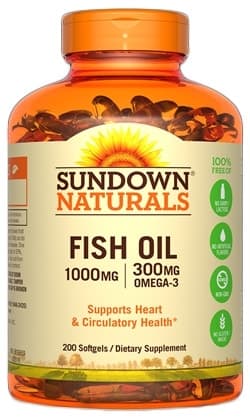 Óleo de Peixe Sundown Naturals Ômega-3 1000MG/300MG (200 Cápsulas)