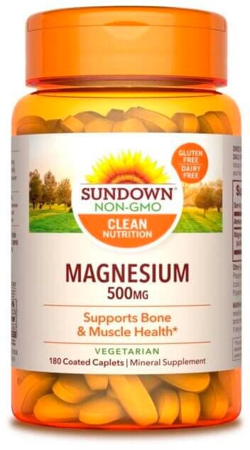 Magnésio Sundown Naturals 500MG 180 Tabletes