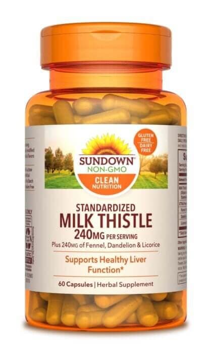 Suplemento de Cardo Mariano Sundown Naturals 240MG 60 Cápsulas