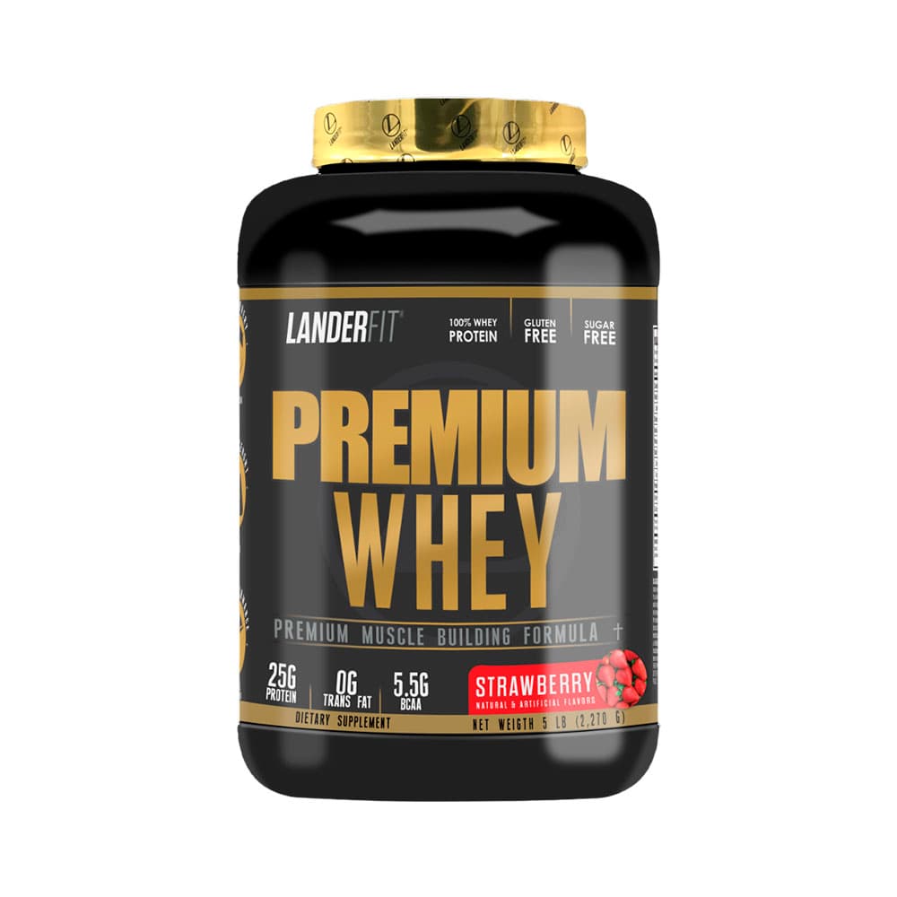 Suplemento Landerfit Premium Whey Morango 2.270G