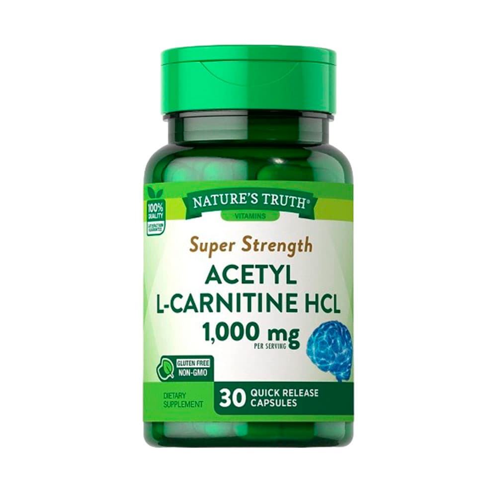 Suplemento Nature's Truth Acetyl L-Carnitine Hcl 1000MG 30 Cápsulas