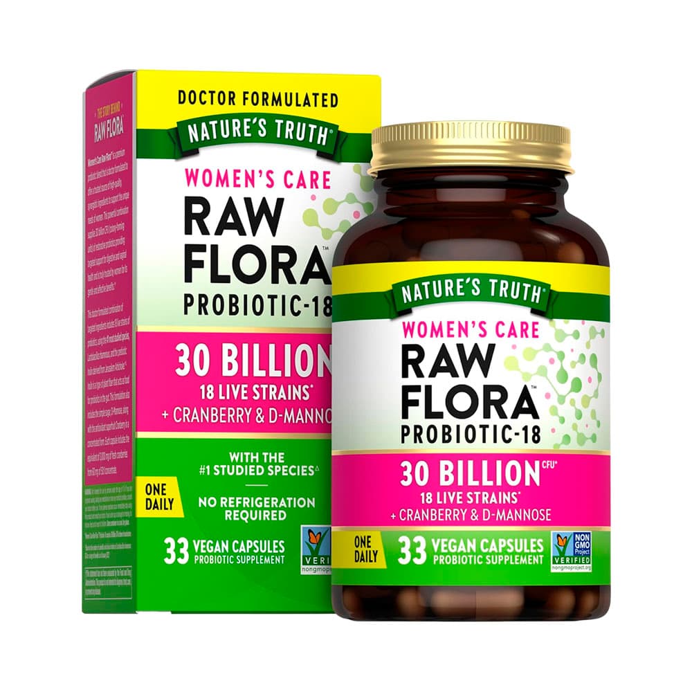 Suplemento Probiótico Nature's Truth Women's Care Raw Flora 33 Cápsulas